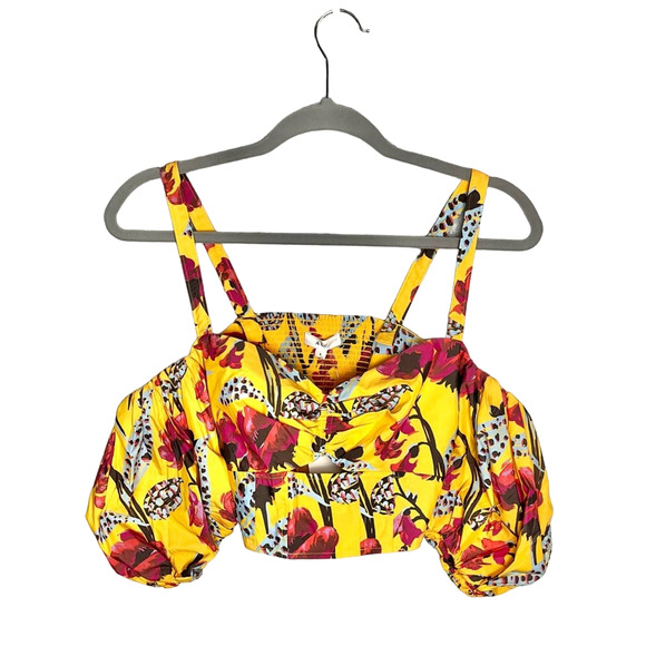 NWT A.L.C. Melody Off-The-Shoulder Floral Crop Top - Picture 3 of 7